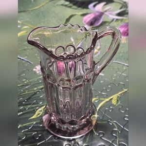Light Pink - Early American Pressed Glass (EAPG) Creamer - Circa  1850- 1910